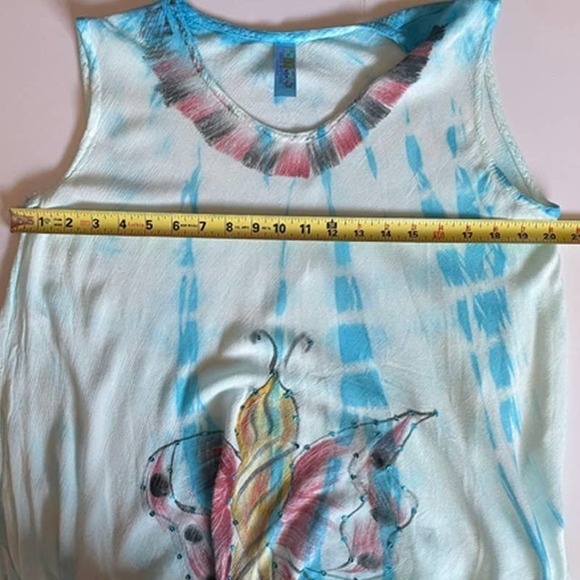 ❤️ Indian Boutique Butterfly Shift Sleeveless Dress Free Size - Picture 7 of 8